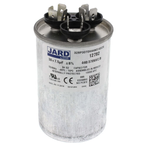 440 V, 30/7.5 MFD Dual Run Capacitor