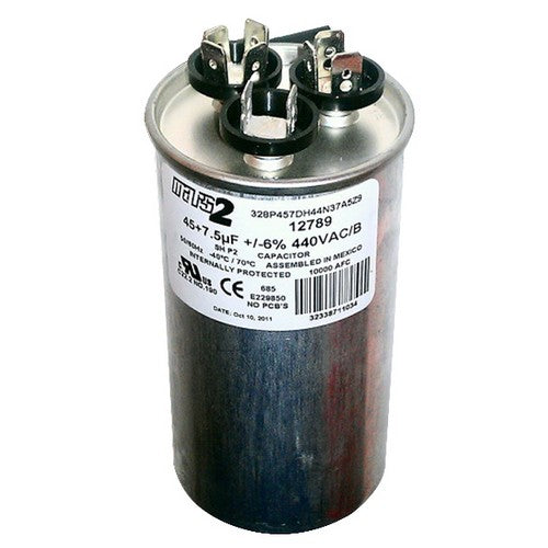 440 V, 45/7.5 MFD Dual Run Capacitor