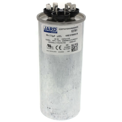 440 V, 50/7.5 MFD Dual Run Capacitor