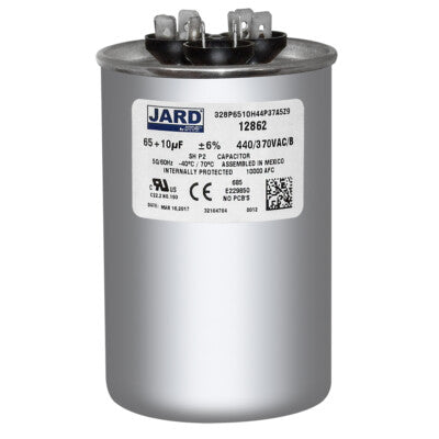 440 V, 65/10 MFD Dual Run Capacitor