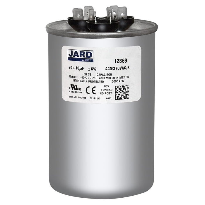 440 V, 70/10 MFD Dual Run Capacitor
