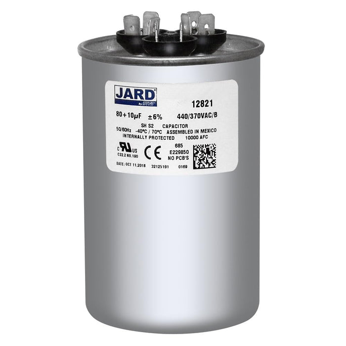 440 V, 80/10 MFD Dual Run Capacitor