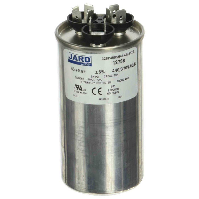 45/5 MFD X 440 Volt Round Run Capacitor