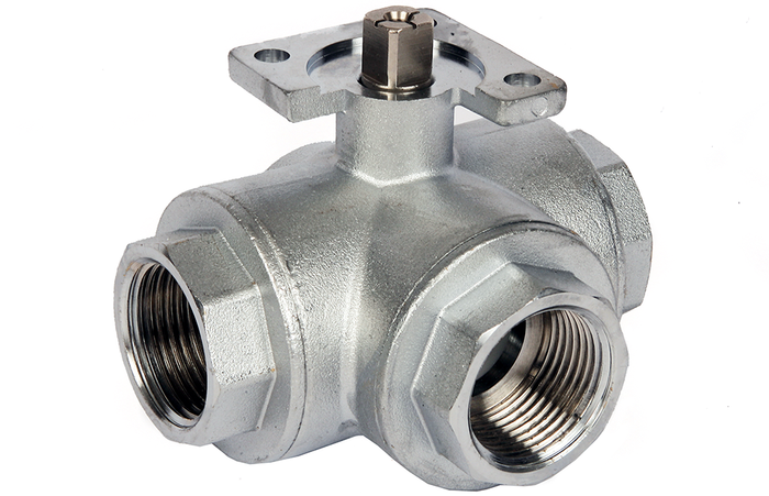 Albion ART 87 Screwed Parallel Thread Ball Valve - 3 Way