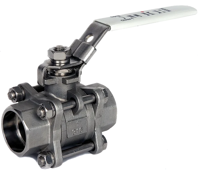 Albion ART 903SW PN82 Stainless Steel 3 Piece Ball Valve Socket Weld