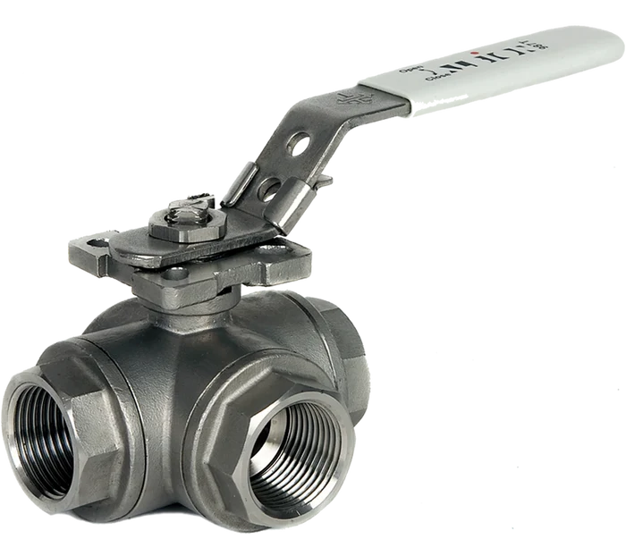 Albion ART 987T PN82 Stainless Steel - 3 Way Ball Valve T Port BSPT
