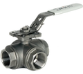 Albion ART 988L PN82 Stainless Steel - 3 Way Ball Valve L Port BSPT