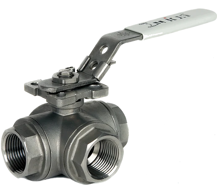 Albion ART 988L PN82 Stainless Steel - 3 Way Ball Valve L Port BSPT