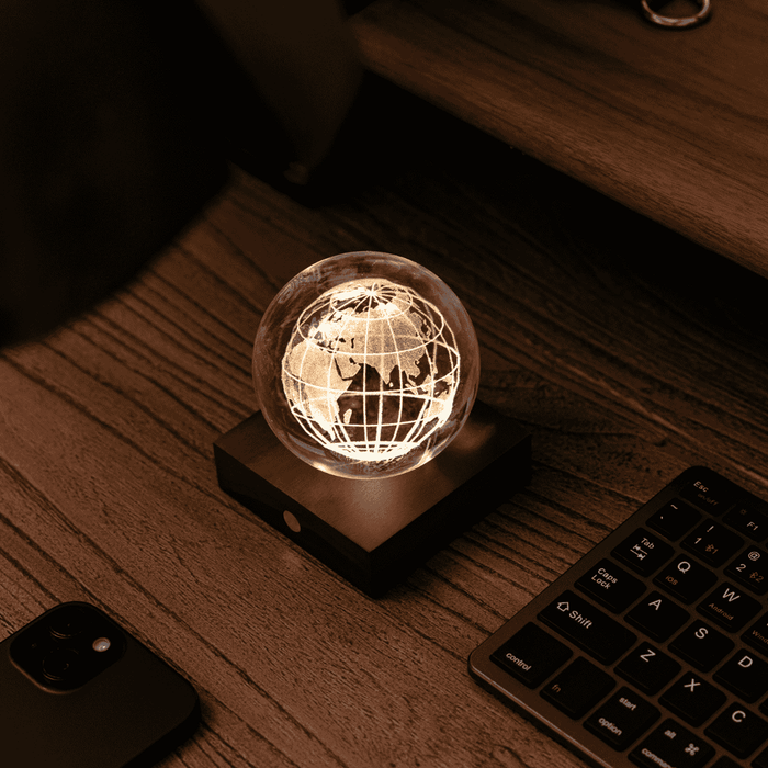 Amber Crystal Light - World Globe
