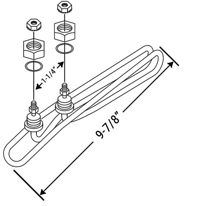 Balboa 5.5kW M-7 Universal Flow Thru Element, Titanium hot tub heater Balboa