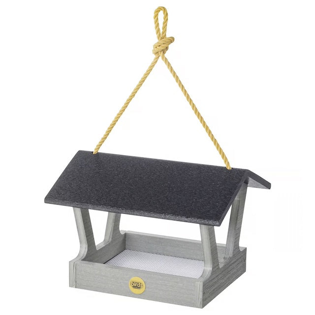 Bird Feeder - Hopper - Modern Farmhouse Fly-Thru - Driftwood Gray