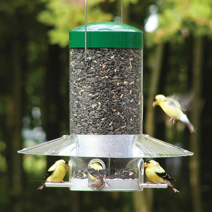 Bird Feeder - Tube - Hanging Classic w Baffle Weather Guard - 12in