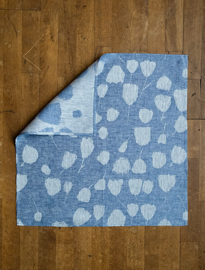 BOUQUET LINEN TEA TOWEL, BLUE