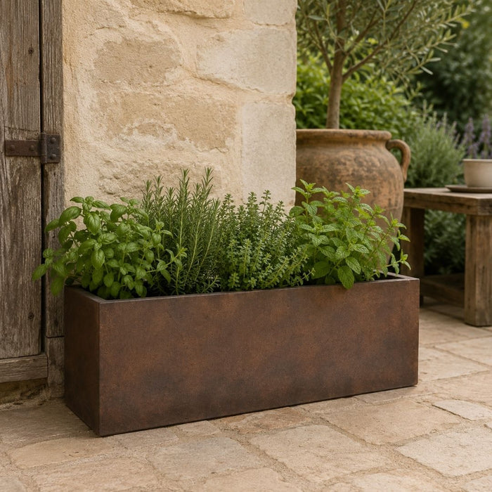 Box Planter Rust Brown