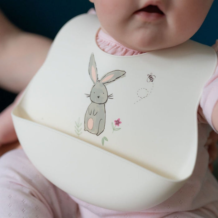 Catch It Silicone Bib Bunny Cream