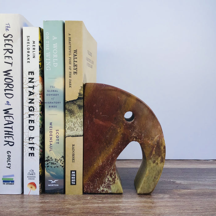 CC Household - Green Soapstone Elephant Bookend Each