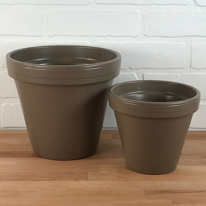 Ceramo Glazed Standard Pot - Putty Grey - 4.5in