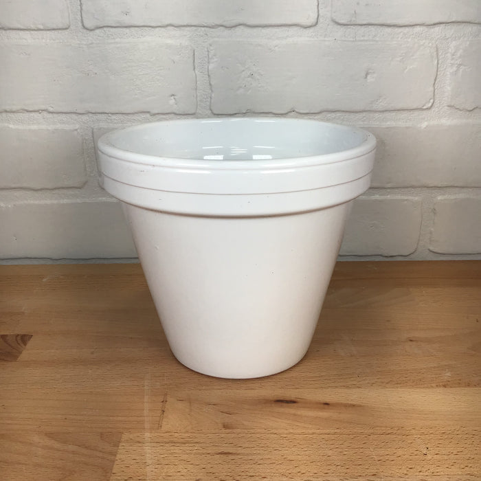 Ceramo Glazed Standard Pot - White