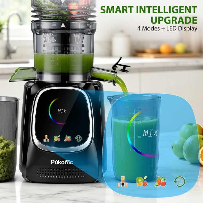 Cold Press Juicer Slow Masticating for Orange Fruits Vegetables, 5.3 inch feed chute 802S