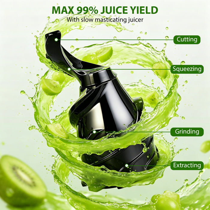 Cold Press Juicer Slow Masticating for Orange Fruits Vegetables, 5.3 inch feed chute 802S