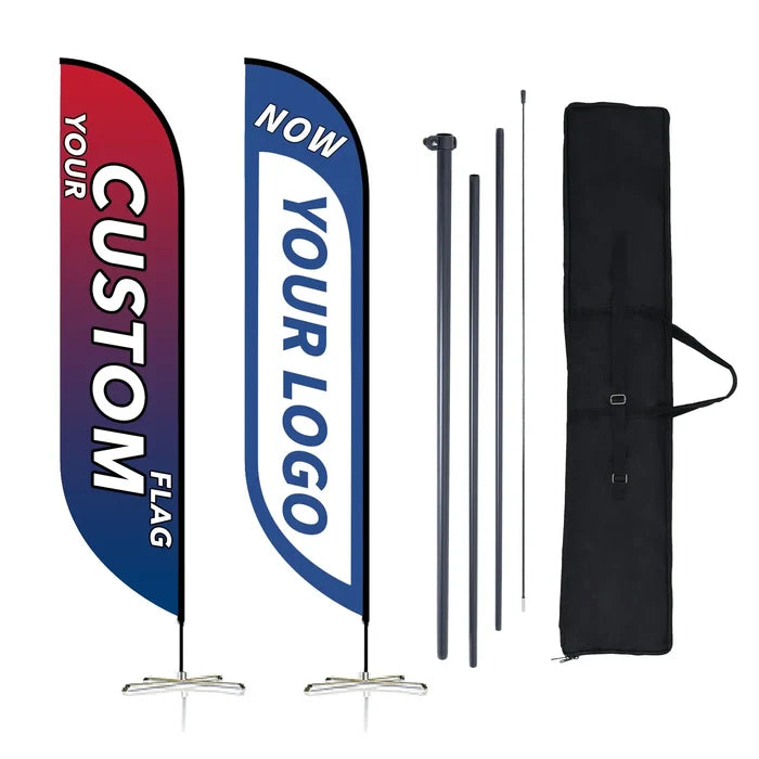 Custom Feather Blade Teardrop Rectangle Flag Full Set 8FT, 10FT, 12FT