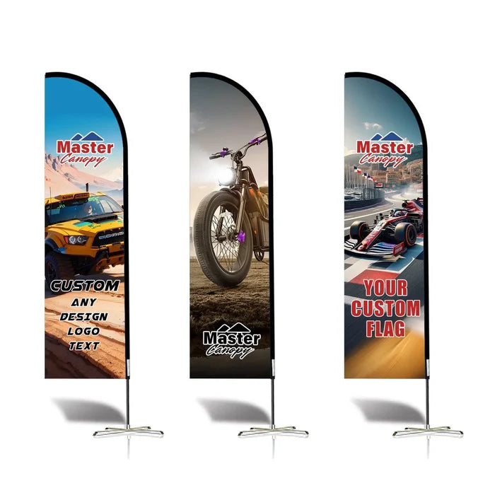 Custom Feather Blade Teardrop Rectangle Flag Full Set 8FT, 10FT, 12FT