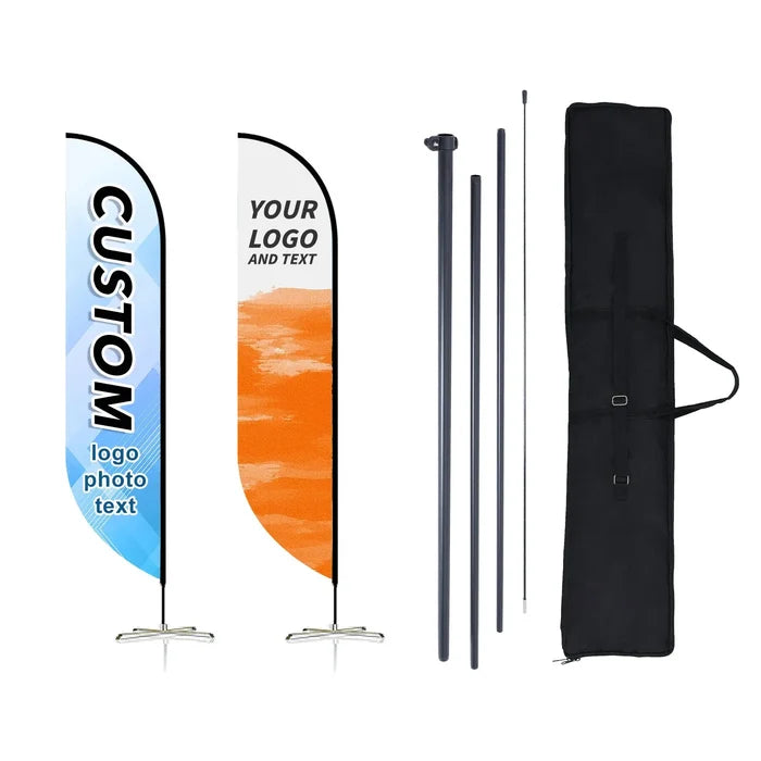 Custom Feather Blade Teardrop Rectangle Flag Full Set 8FT, 10FT, 12FT