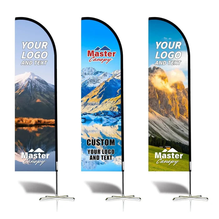 Custom Feather Blade Teardrop Rectangle Flag Full Set 8FT, 10FT, 12FT