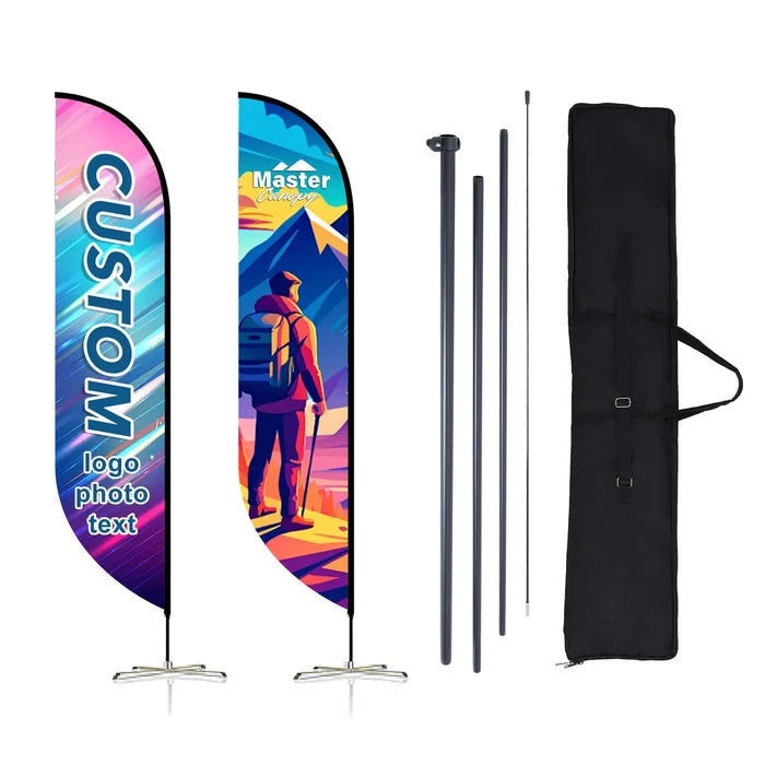 Custom Feather Blade Teardrop Rectangle Flag Full Set 8FT, 10FT, 12FT