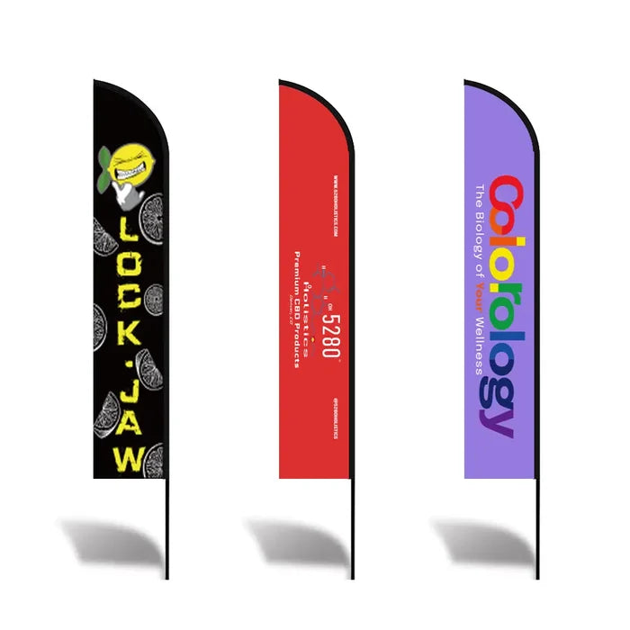 Custom Feather Blade Teardrop Rectangle Flag Full Set 8FT, 10FT, 12FT