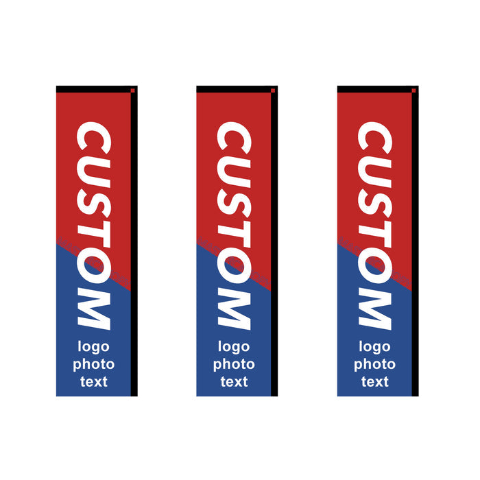 Custom Rectangle Flag 8 FT, 10 FT, 12 FT (1 Flag)