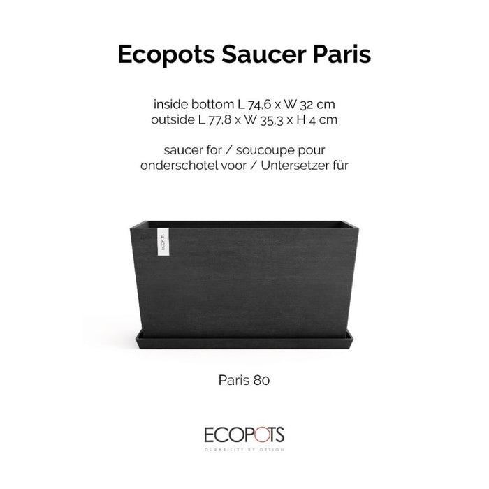 Ecopots Saucer Paris 80 Dark Grey