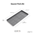 Ecopots Saucer Paris 80 Grey