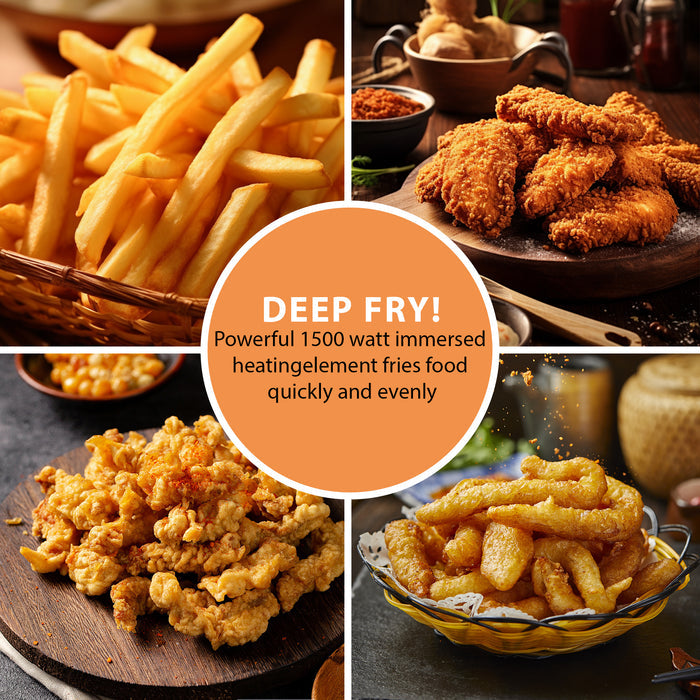 Electric Deep Fryer for Family 6L Dual Basket, Independent Temp Control 130DL
