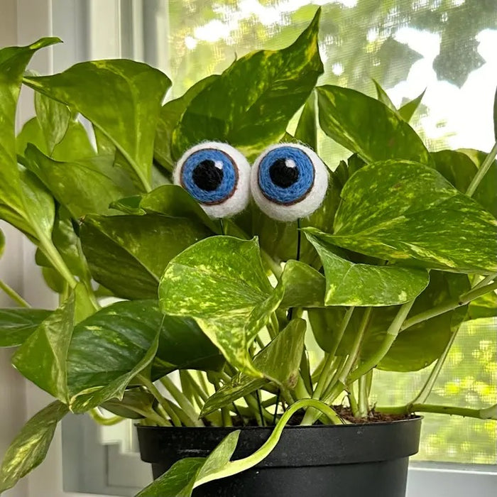 Felted Wool Eyeball Plant Stakes