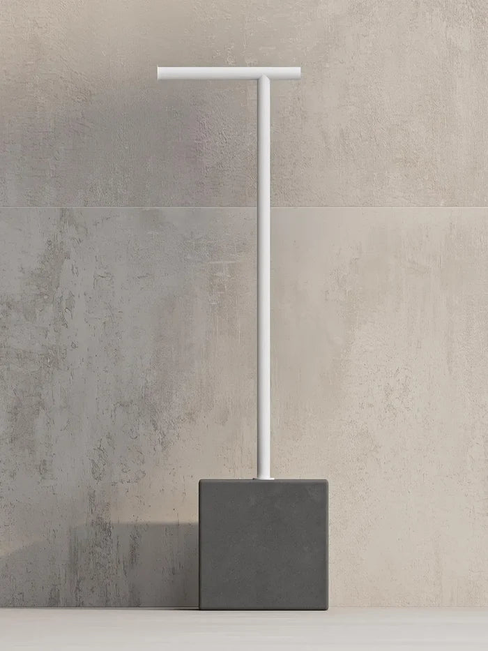 Freestanding Black Metal Toilet Paper Holder – Minimalist Bathroom Floor Stand