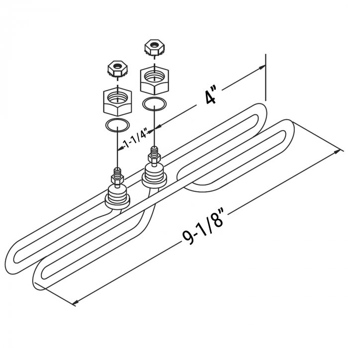 Gecko S-Class 5.5kW Flow Thru Element (New Easy Fit) Low Profile (CTI) Gecko Heater Gecko