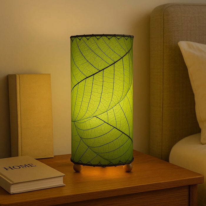 Handmade Indoor Table Lamp - Cocoa Leaf - Green