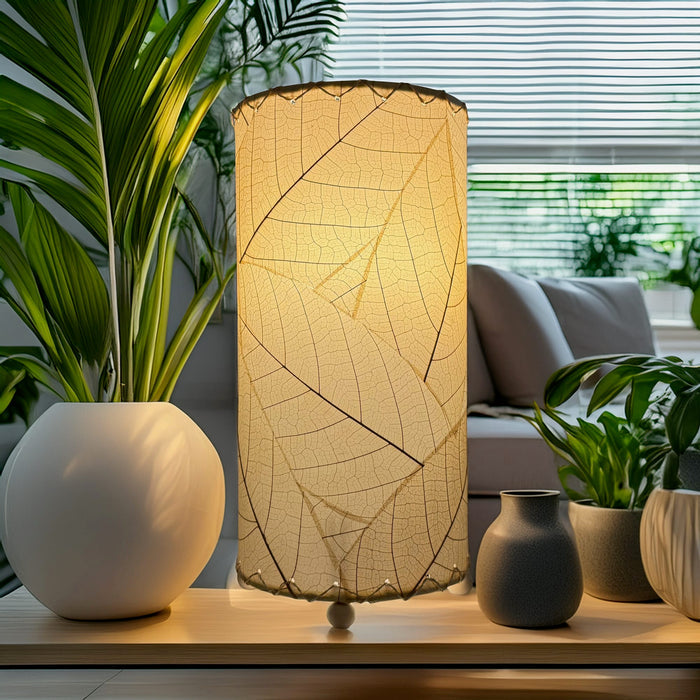 Handmade Indoor Table Lamp - Cocoa Leaf - Natural