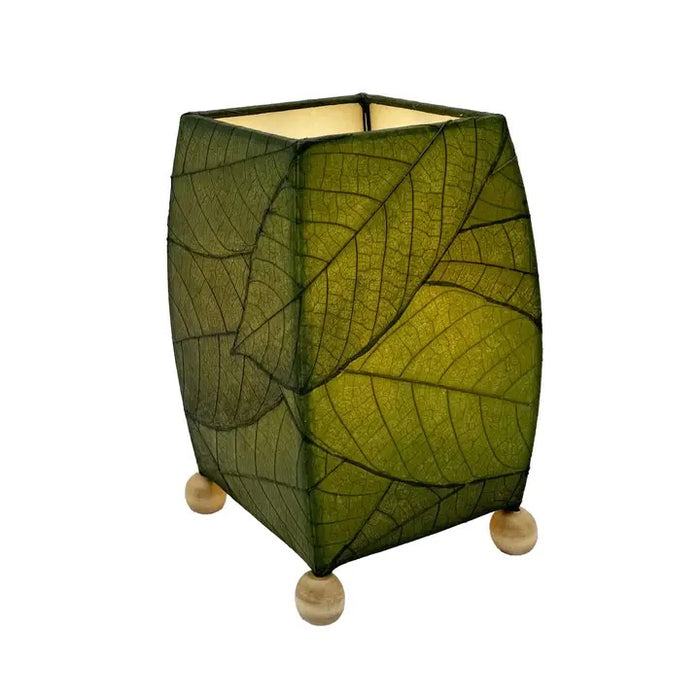Handmade Indoor Table Lamp - Mini Square - Cocoa Leaf