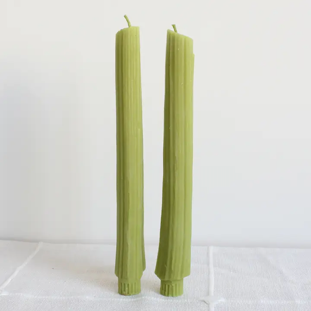 Happy Organics Beeswax Candles - Celery Pair