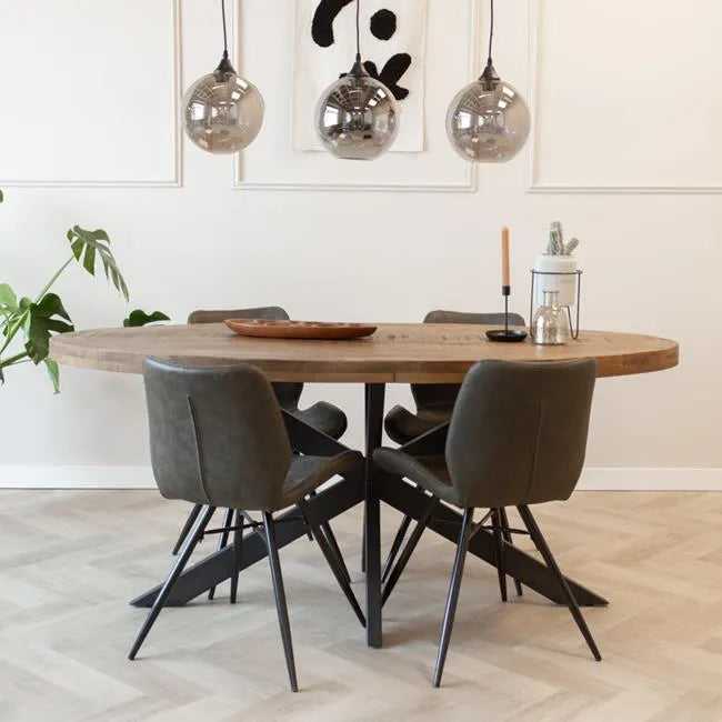 Industrial Black Metal Dining Table Legs