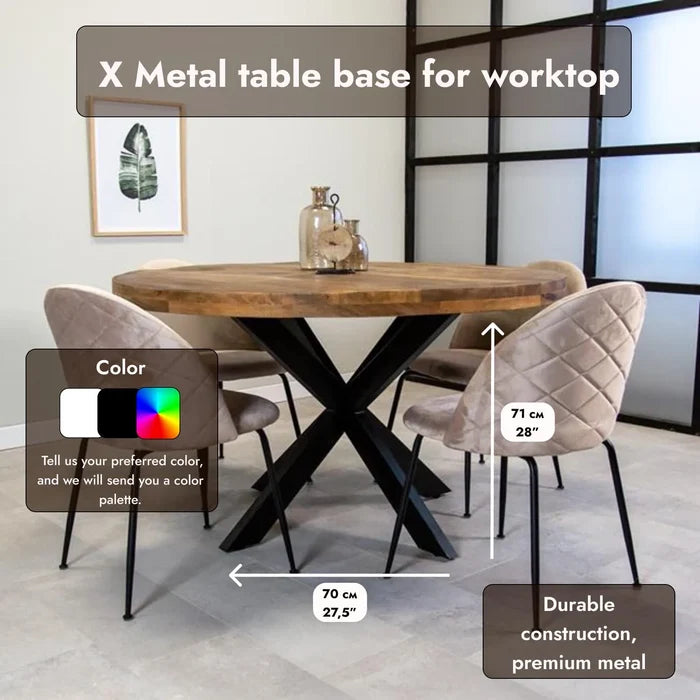 Industrial Black Metal Dining Table Legs