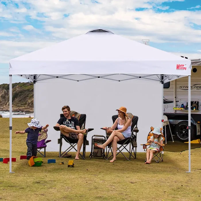 Leisure Sports Durable Ez Pop-Up Canopy Tent with One Sidewall - 8x8, 10x10, 12x12