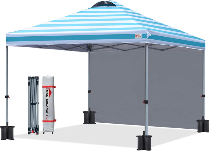 10x10 / +1 Back Wall / Sky Blue Stripe