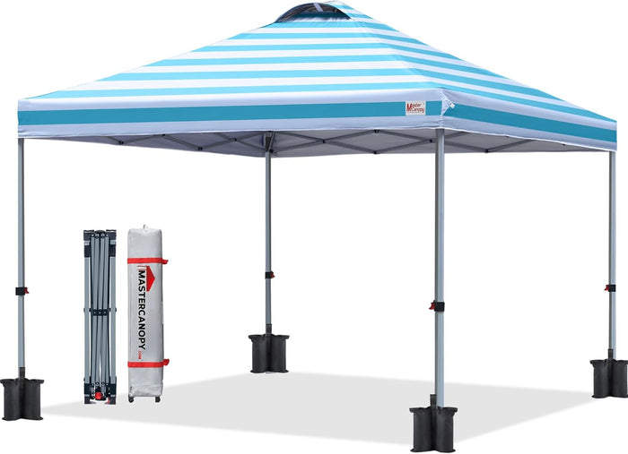 10x10 / No Wall / Sky Blue Stripe