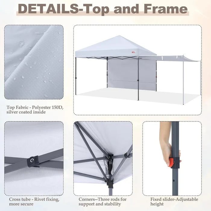 MASTERCANOPY 10x10 Pop-Up Canopy Tent with Two Shelters