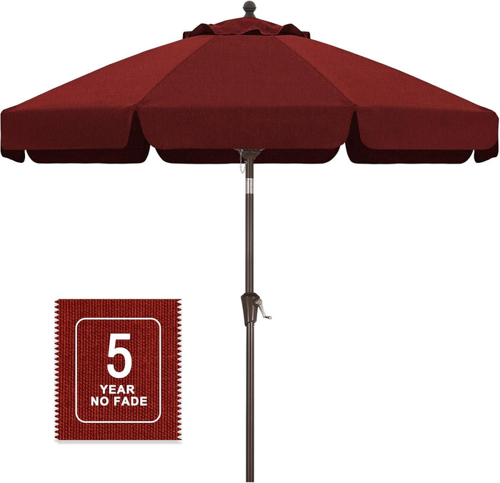 MASTERCANOPY 9FT Olefin Valance Patio Umbrella 5-Year-Non-Fading 8 Fiberglass Ribs