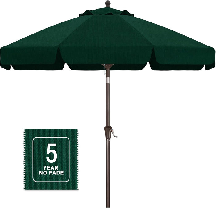 MASTERCANOPY 9FT Olefin Valance Patio Umbrella 5-Year-Non-Fading 8 Fiberglass Ribs