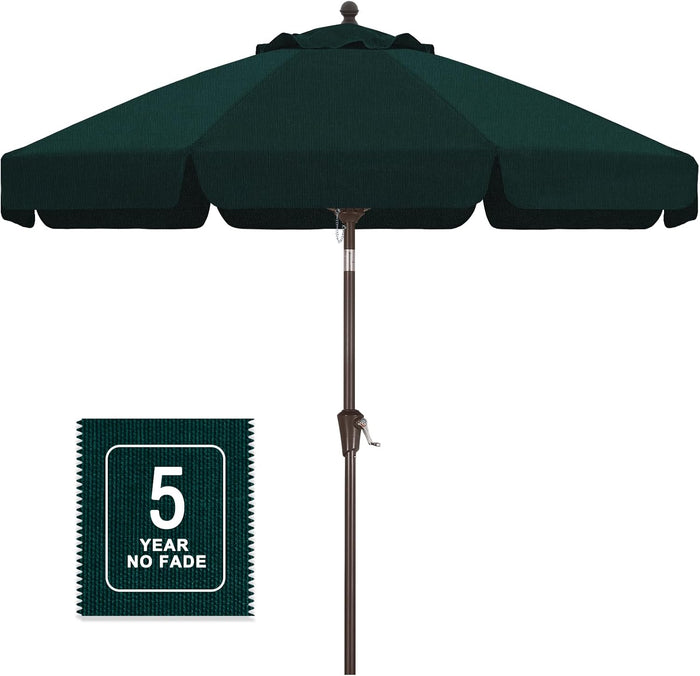 MASTERCANOPY 9FT Olefin Valance Patio Umbrella 5-Year-Non-Fading 8 Fiberglass Ribs